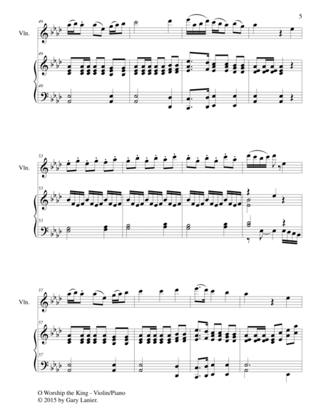2 PAK HYMN SERIES! O WORSHIP THE KING & JESUS LOVER OF MY SOUL, Violin & Piano (Score & Parts) image number null