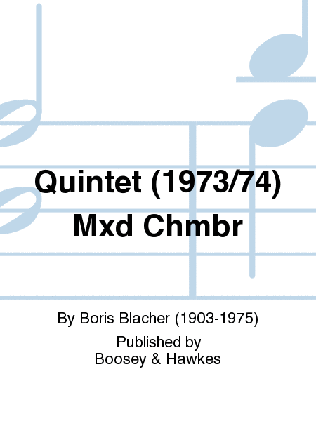 Quintet (1973/74) Mxd Chmbr