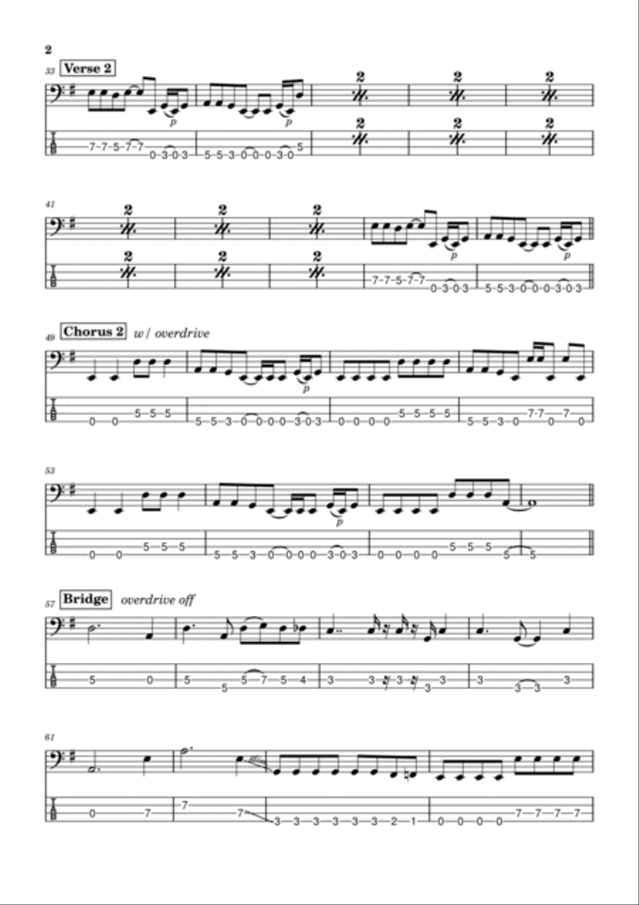 Doesn't Remind Me Guitar Tablature scores gallery preview page 2