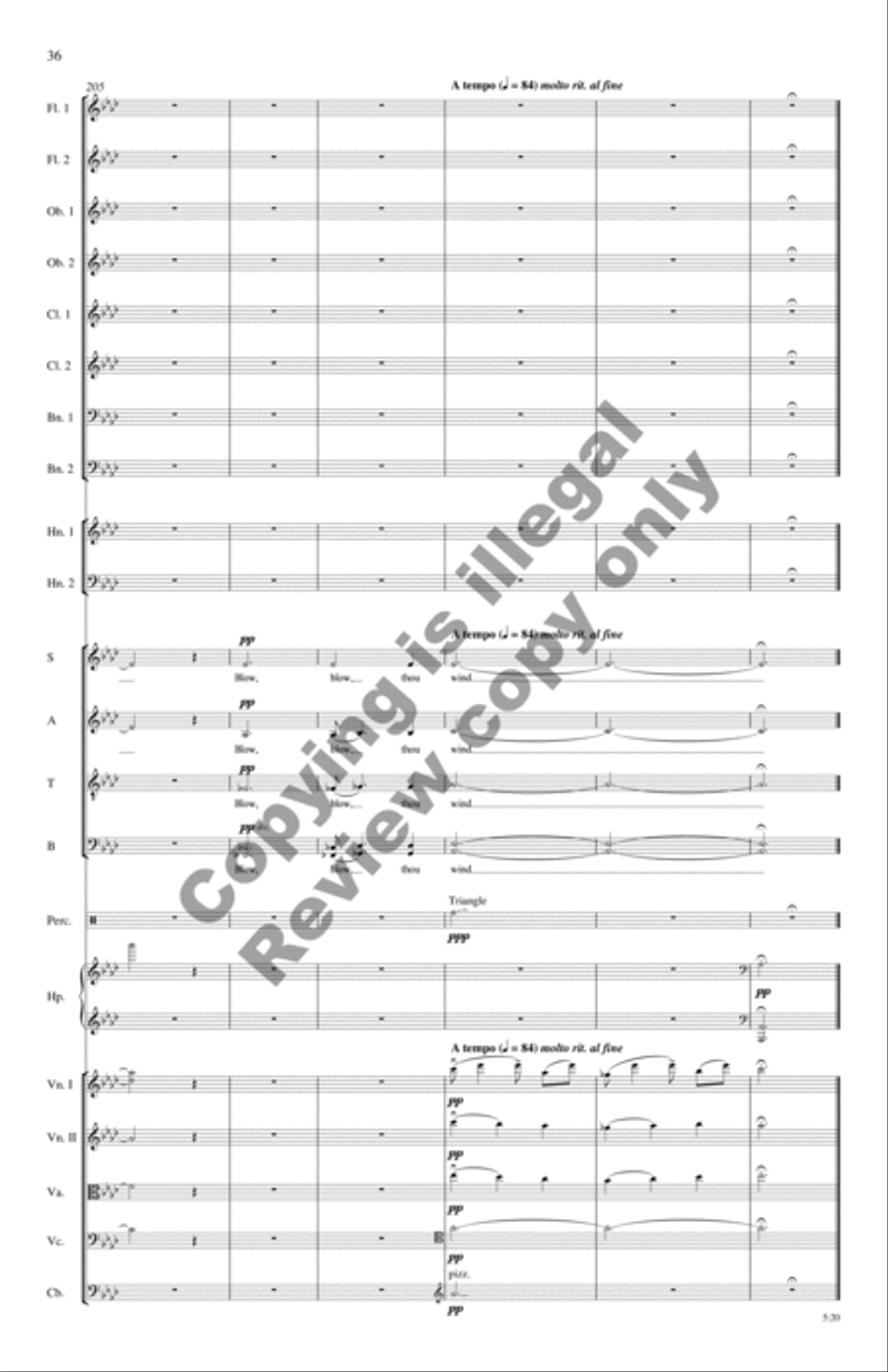 Blow, Blow, Thou Winter Wind (Orchestra Score) Choir scores gallery preview page 19