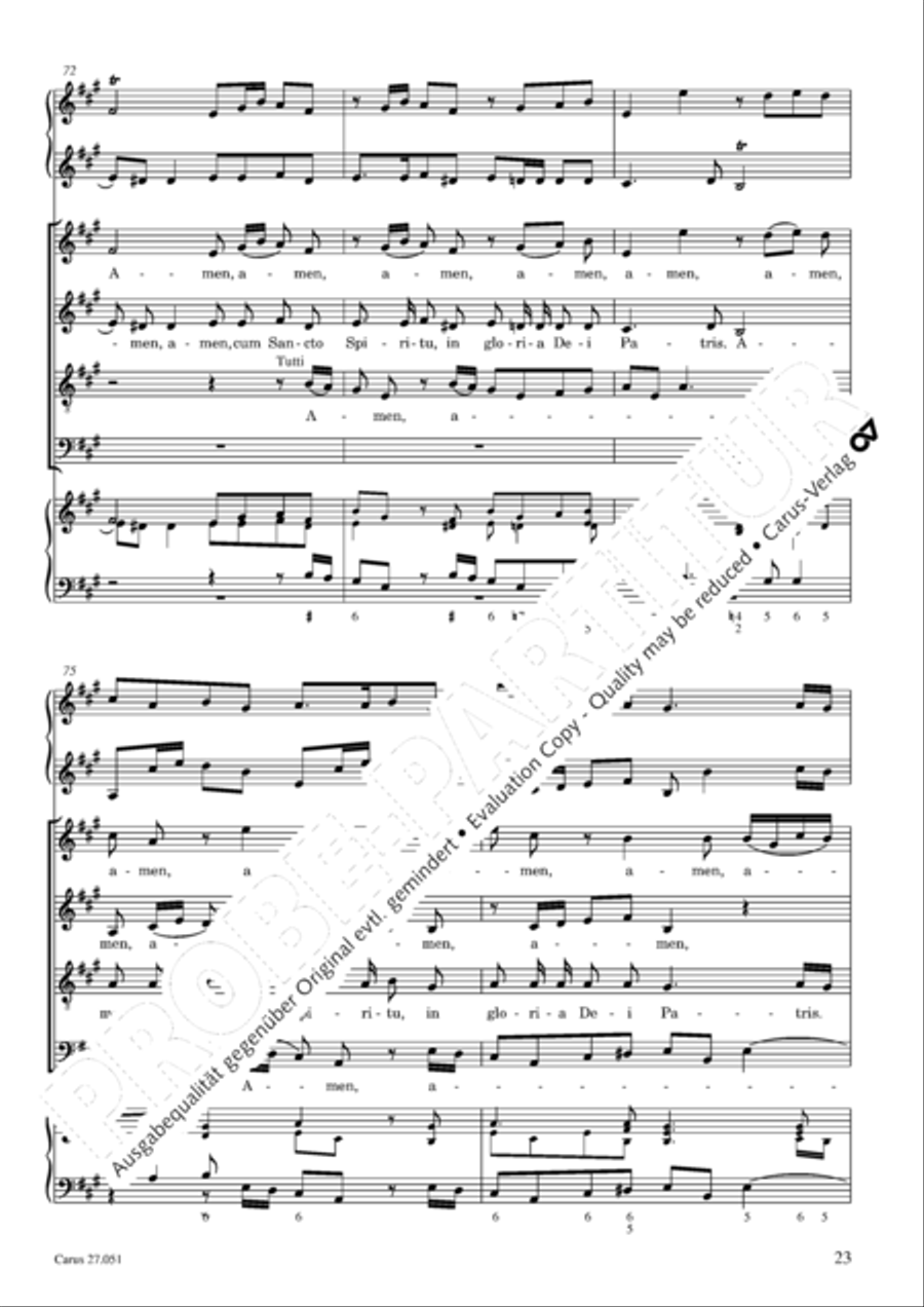 Missa in A Major 4-Part scores gallery preview page 24