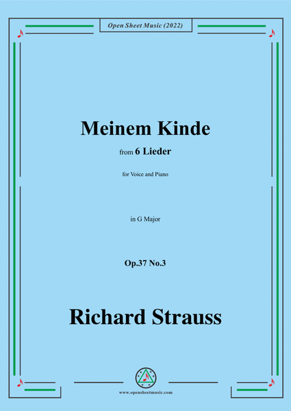 Richard Strauss-Meinem Kinde,in G Major,Op.37 No.3,for Voice and Piano image number null