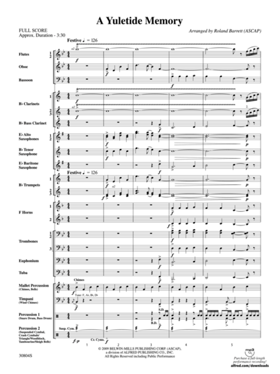 A Yuletide Memory A Yuletide Memory Concert Band scores gallery preview page 2