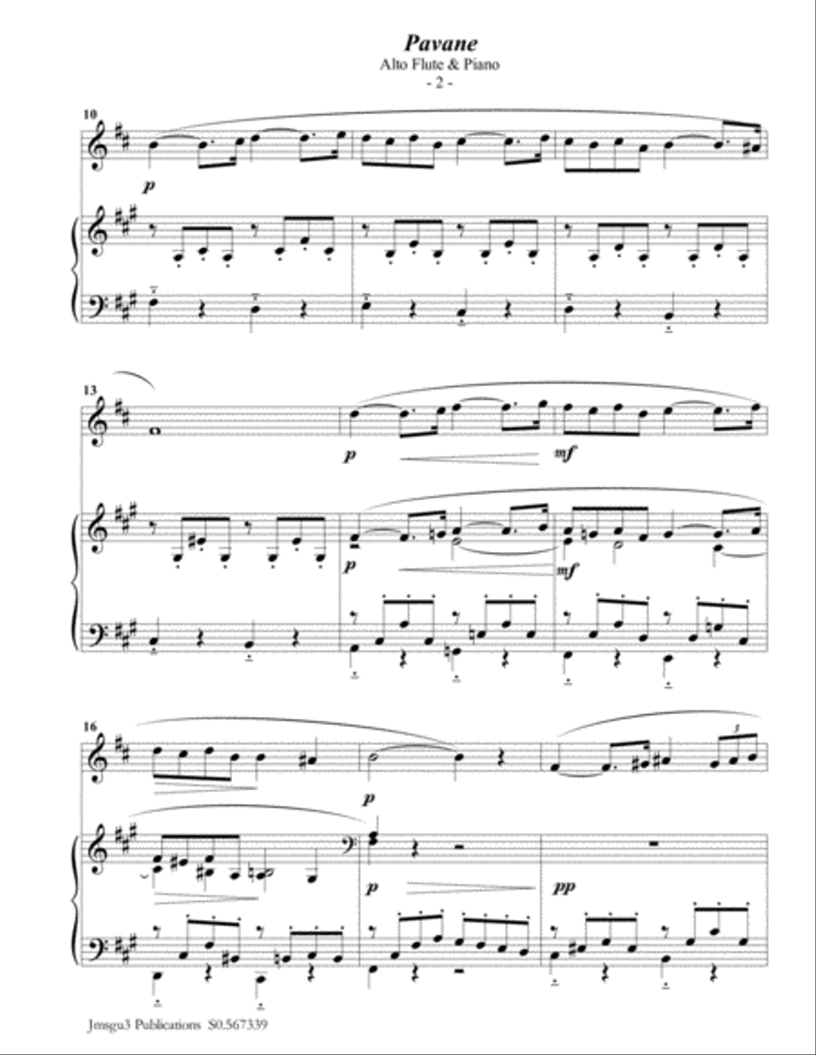 Fauré: Pavane Op. 50 for Alto Flute & Piano Fauré: Pavane Op. 50 for Alto Flute & Piano Flute Solo scores gallery preview page 2