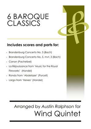 Book cover for 6 Baroque Classics - wind quintet bundle / book / pack
