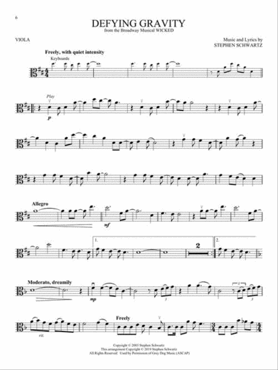 Contemporary Broadway Viola scores gallery preview page 5