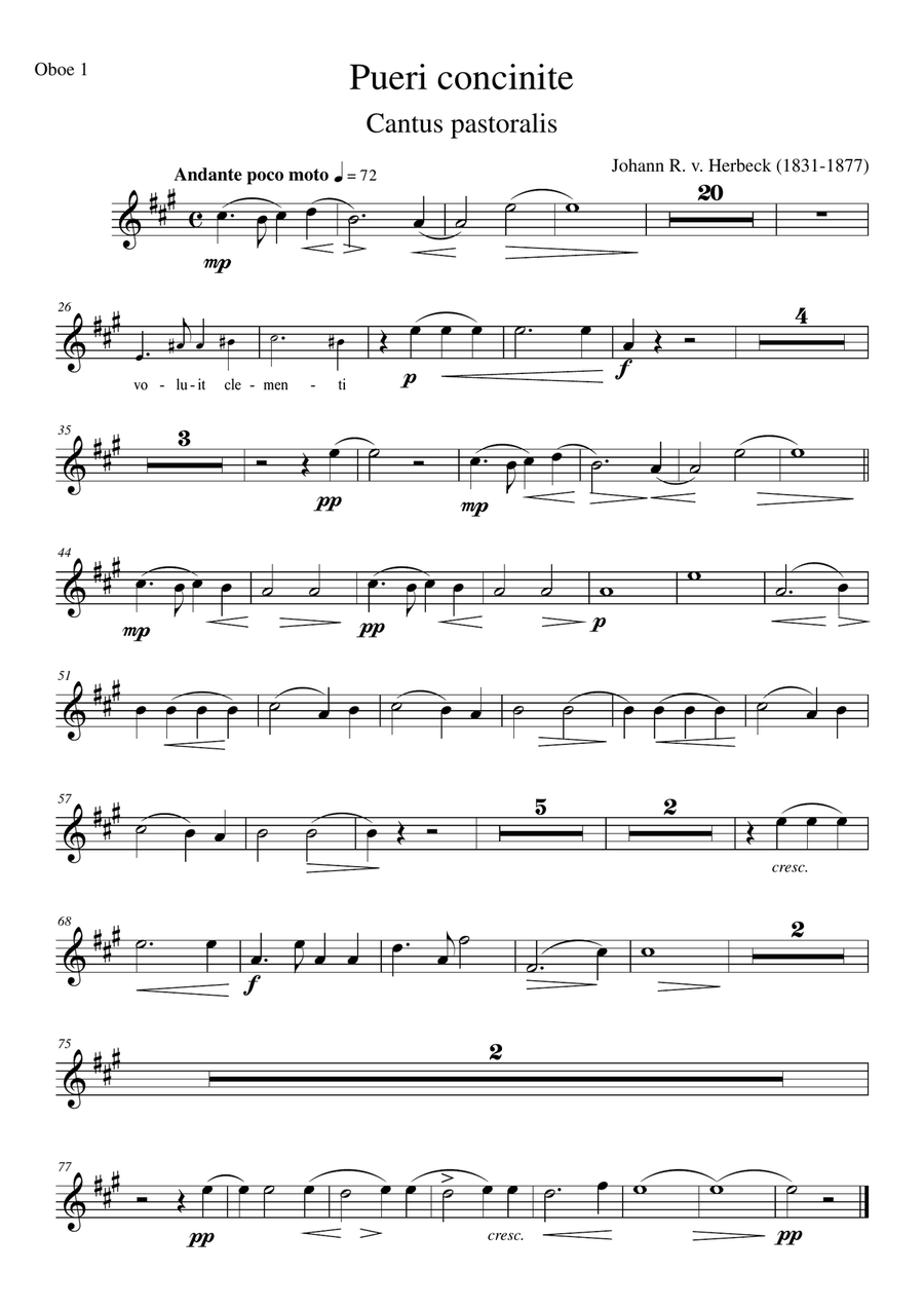 Pueri concinite - Set of parts Small Ensemble scores gallery preview page 1