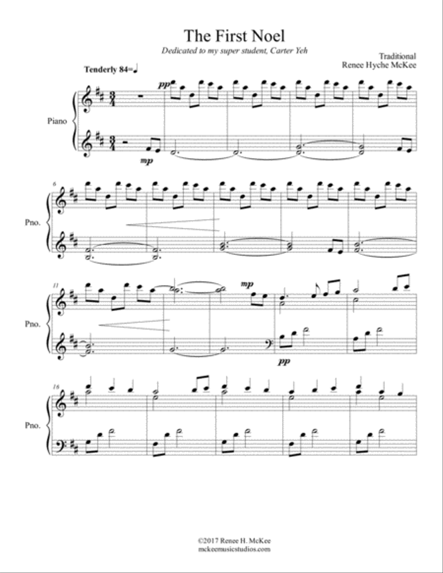 The First Noel Piano Solo scores gallery preview page 1