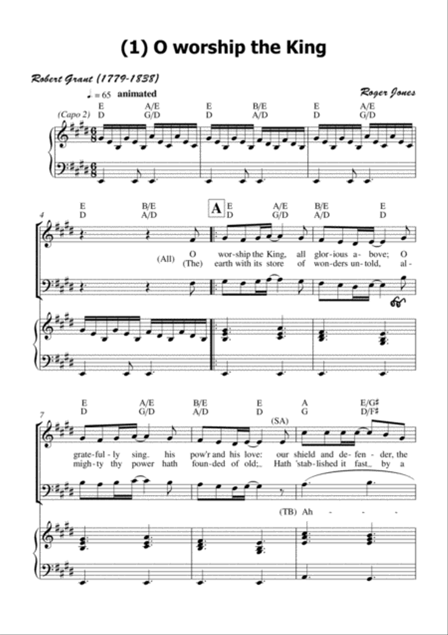 O Worship the King O Worship the King 4-Part scores gallery preview page 2