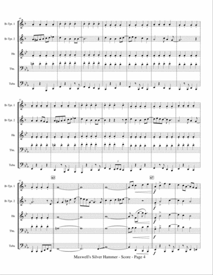 Maxwell's Silver Hammer Brass Ensemble scores gallery preview page 6