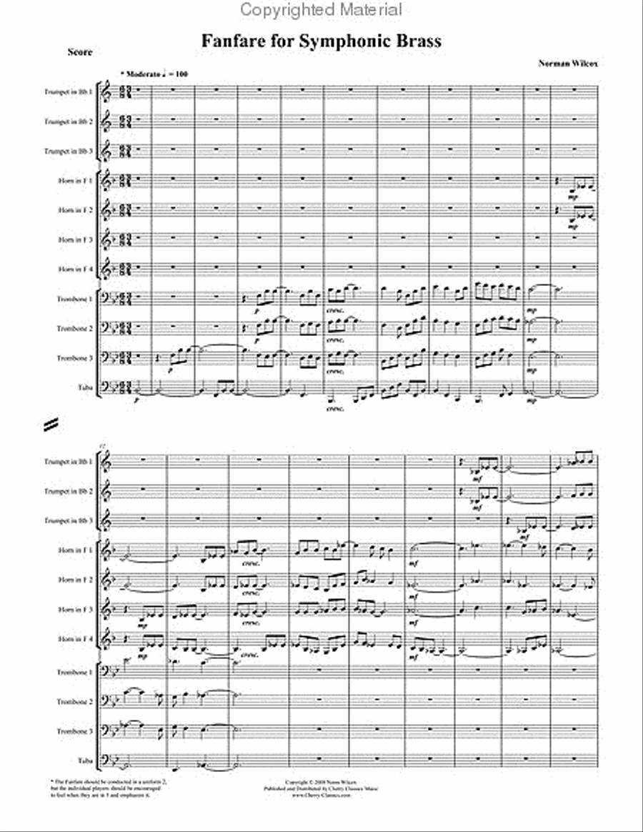 Fanfare for Symphonic Brass Score scores gallery preview page 2