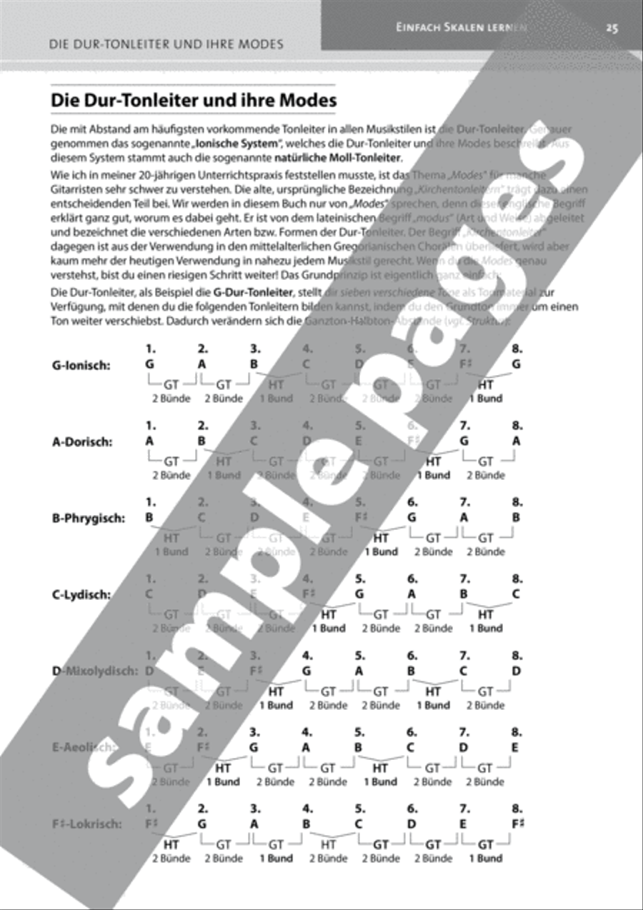Garantiert Skalen Lernen für Gitarre [Guaranteed Learn Scales for Guitar] Guitar scores gallery preview page 7