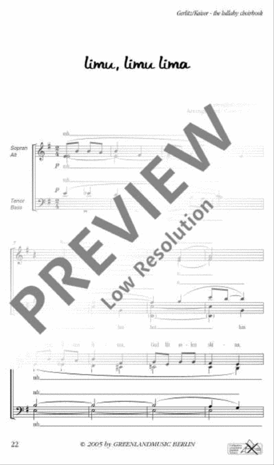 Limu, limu lima 4-Part scores gallery preview page 2