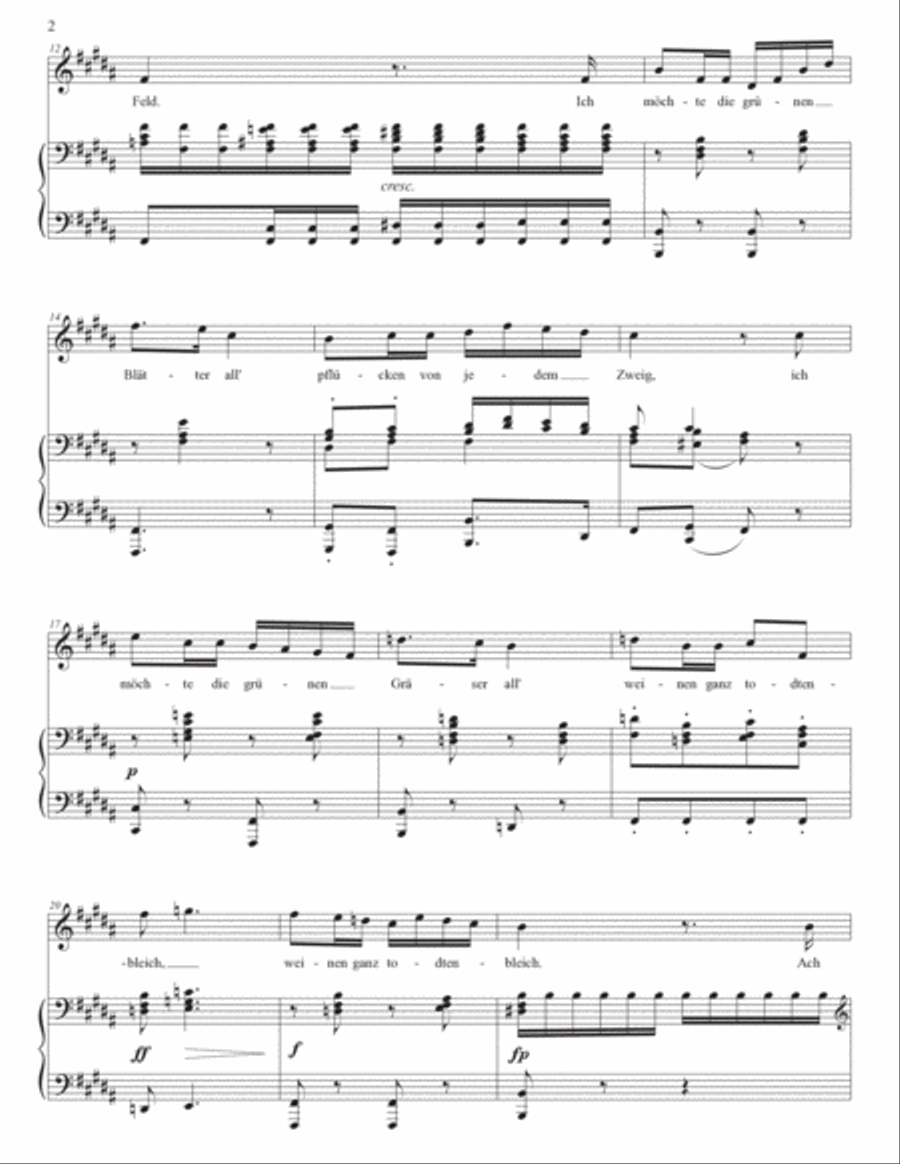 SCHUBERT: Die böse Farbe, D. 795 no. 17 (transposed to B major) Voice scores gallery preview page 3