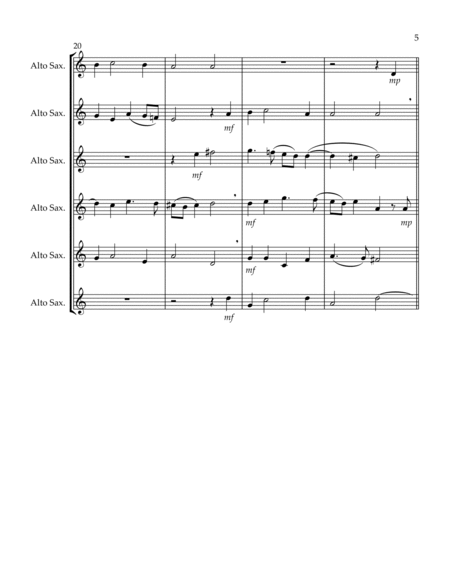 Sing Joyfully (Eb) ( Alto Saxophone Sextet)