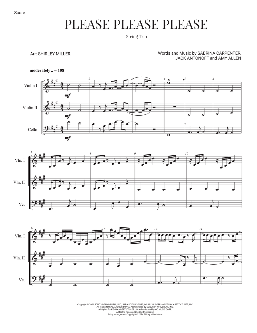 Please Please Please Please Please Please String Trio scores gallery preview page 1