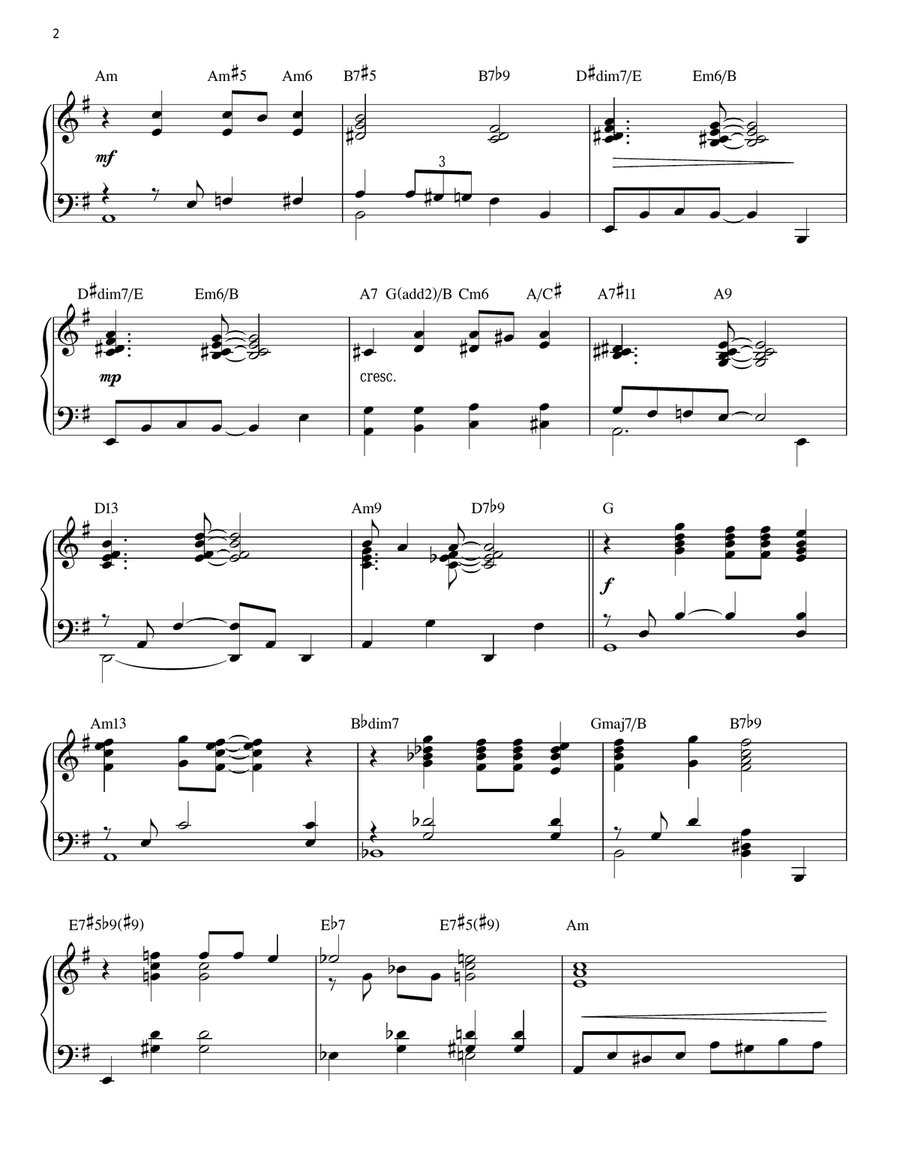 My Baby Just Cares For Me (arr. Brent Edstrom) Piano Solo scores gallery preview page 2
