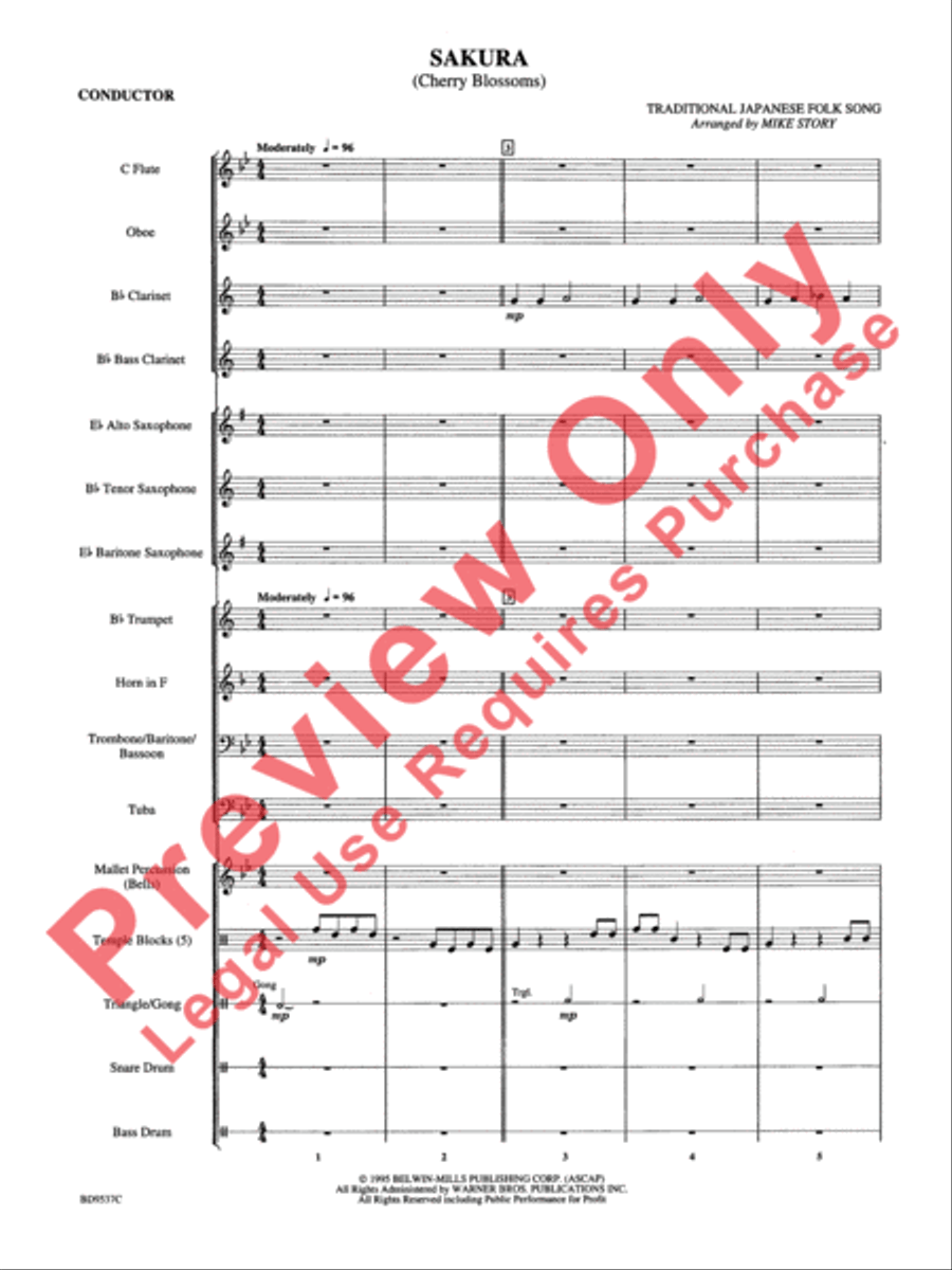 Sakura (Cherry Blossoms) Sakura (Cherry Blossoms) Concert Band scores gallery preview page 3