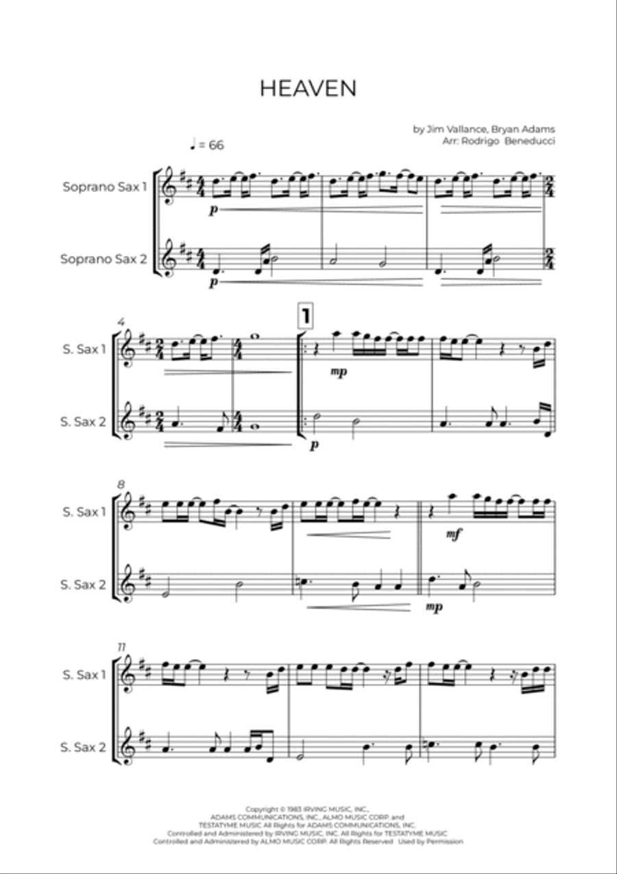 Heaven Woodwind Duet scores gallery preview page 2