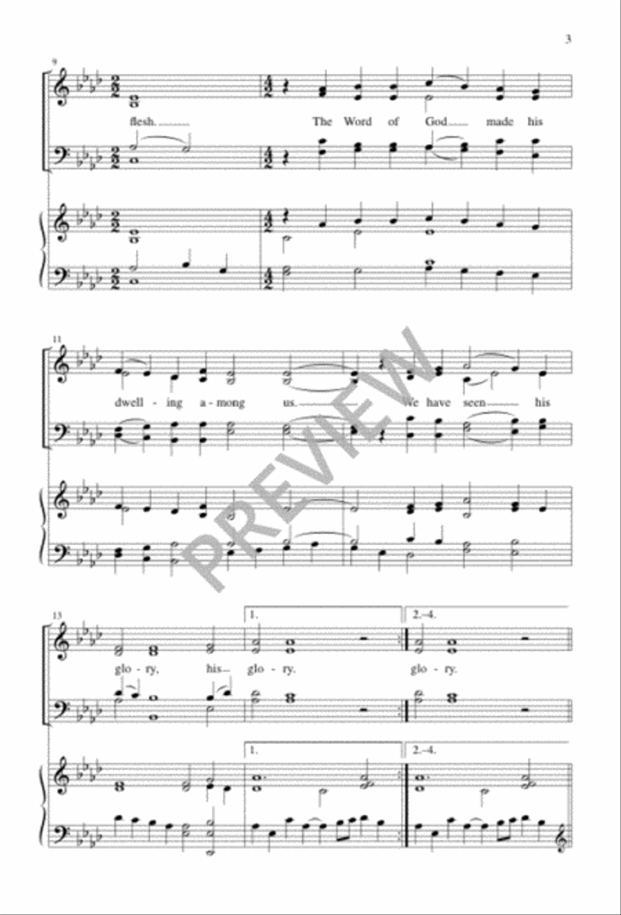 The Word of God Became Flesh 4-Part scores gallery preview page 3
