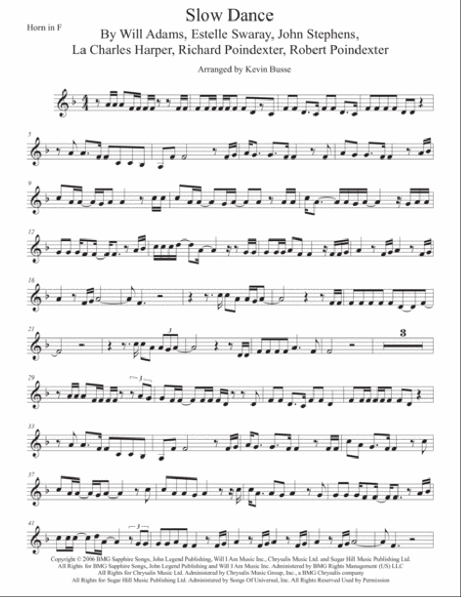 Slow Dance Horn Solo scores gallery preview page 1