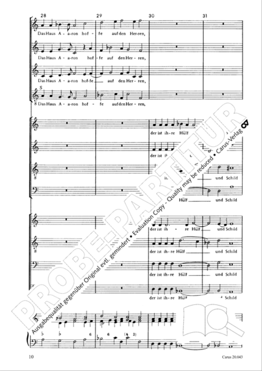 Nicht uns, Herr, sondern deinen Namen 4-Part scores gallery preview page 11