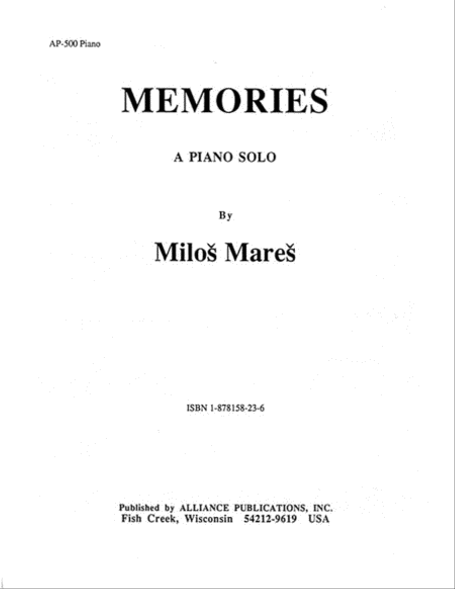Memories Piano Solo scores gallery preview page 1