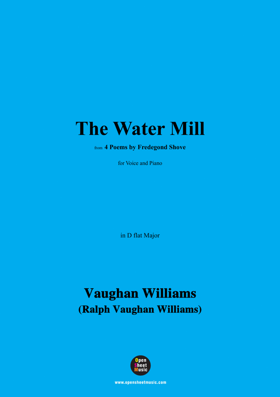 Vaughan Williams-The Water Mill(1925),in D flat Major Voice scores gallery preview page 1