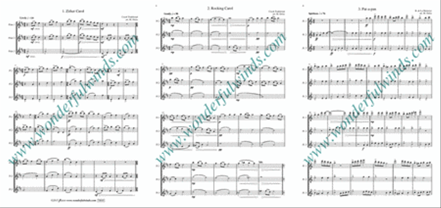 Three Carols Flute Trio scores gallery preview page 2