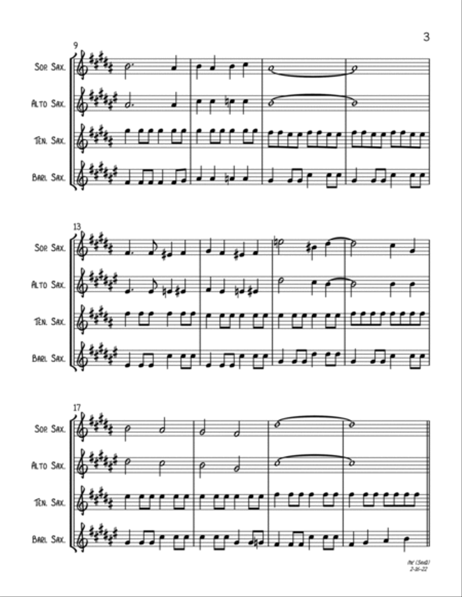 Mele Kalikimaka Woodwind Quartet scores gallery preview page 3