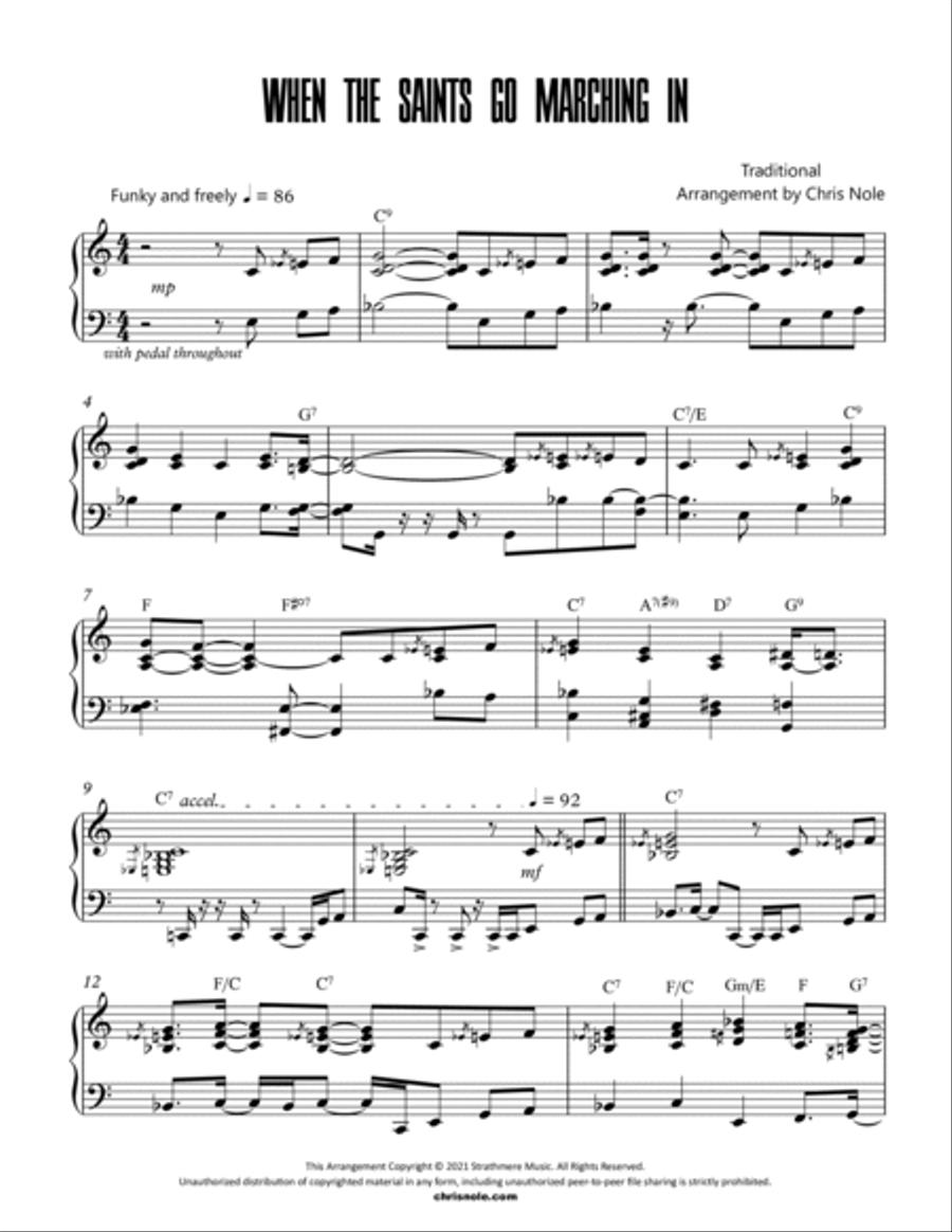 When the Saints Go Marching In Piano Method scores gallery preview page 2