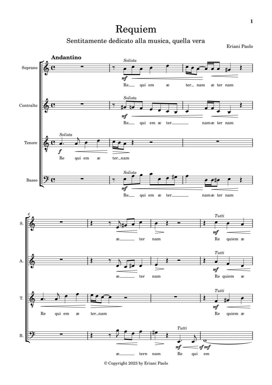 Requiem 4-Part scores gallery preview page 1