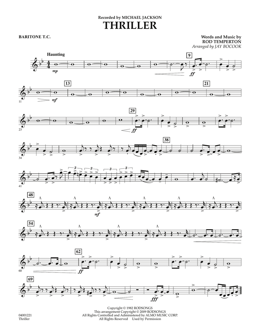Thriller - Baritone T.C. Concert Band scores gallery preview page 1