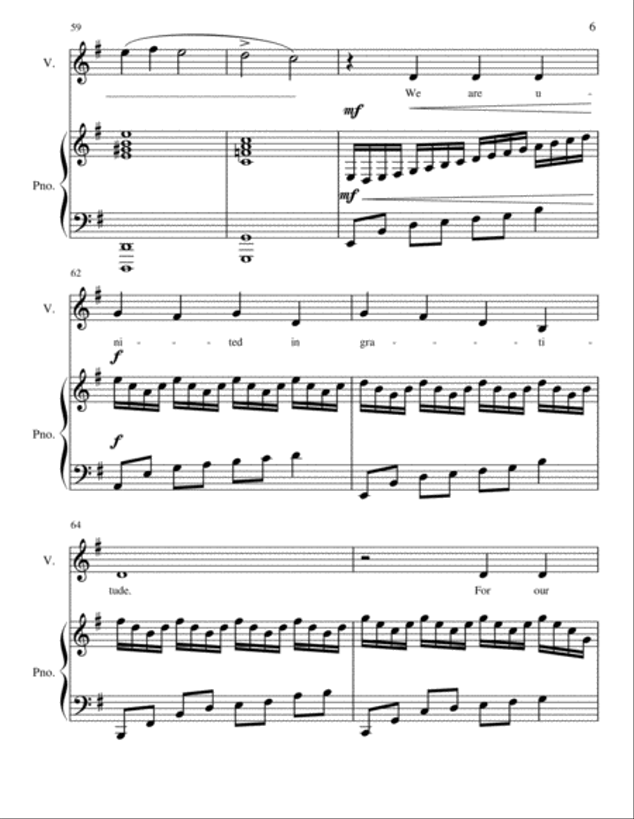 United in Gratitude United in Gratitude Unison Choir scores gallery preview page 6