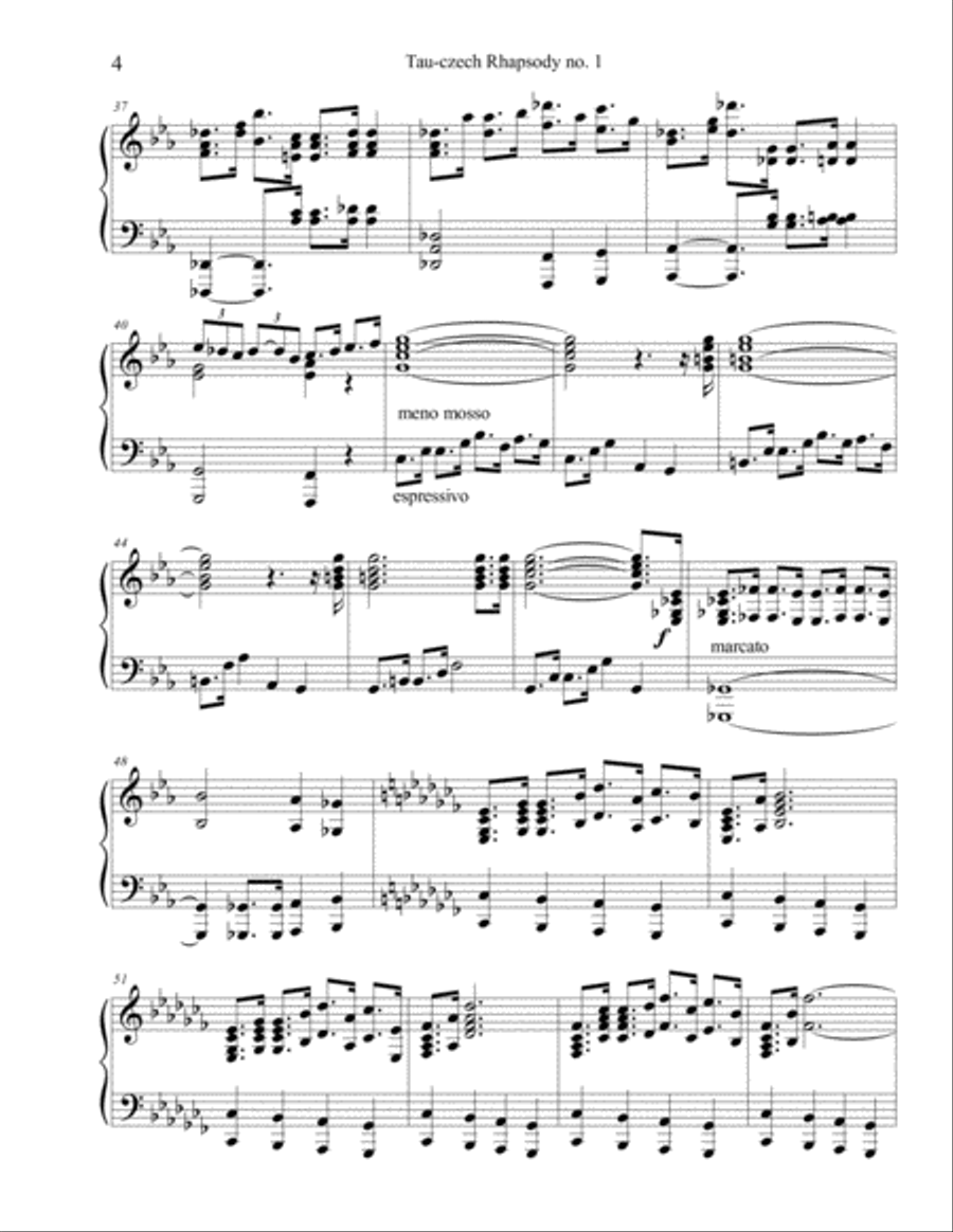 Tau-czech Rhapsody No. 1 Piano Solo scores gallery preview page 4