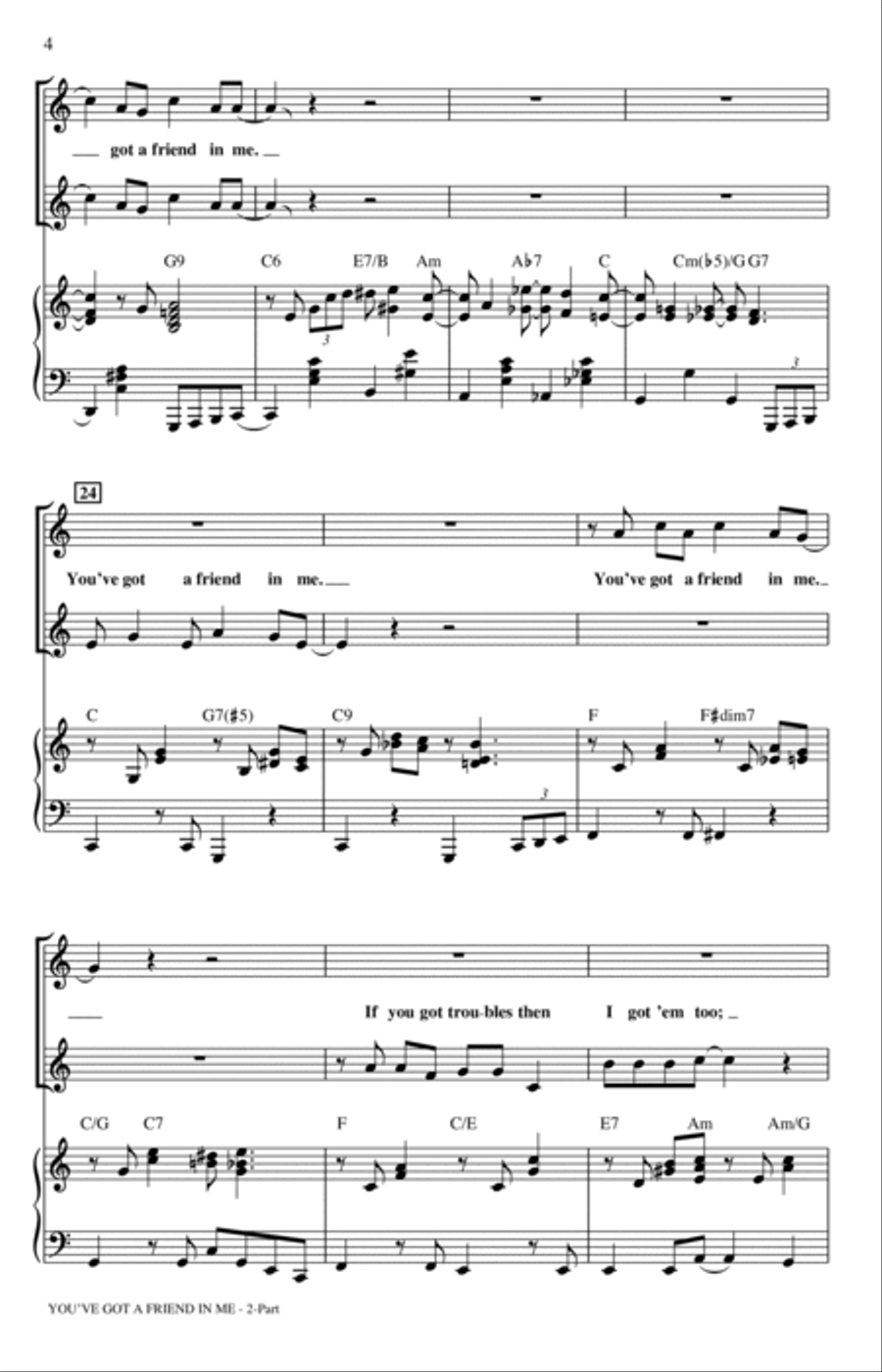 You've Got A Friend In Me (from Toy Story) (arr. Mac Huff) 2-Part scores gallery preview page 3