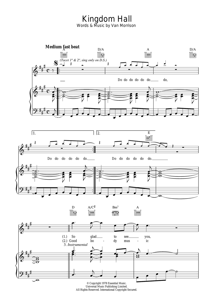 Kingdom Hall Kingdom Hall Piano, Vocal scores gallery preview page 1