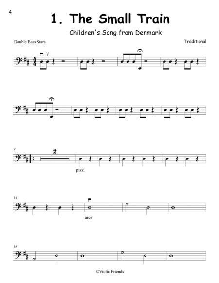 11 CHILDREN'S SONGS FOR THE YOUNG STARS ORCHESTRA: PART FOR THE DOUBLE BASS image number null