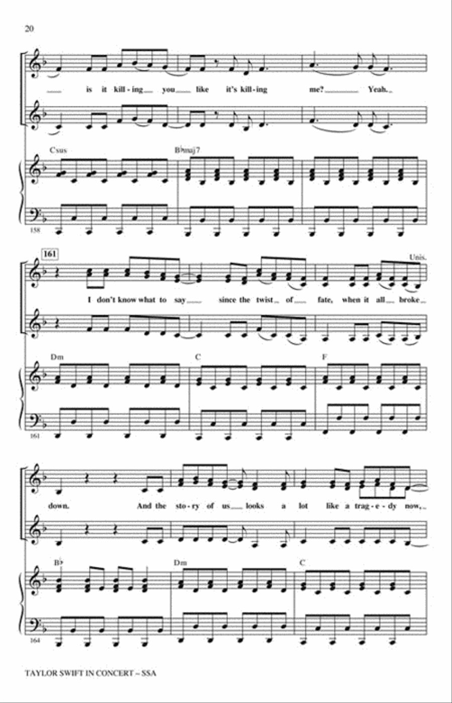 Taylor Swift in Concert SSA scores gallery preview page 6