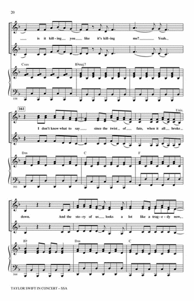 Taylor Swift in Concert by Taylor Swift Choir - Sheet Music