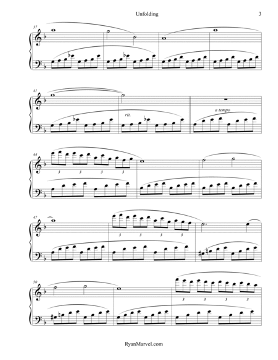 Unfolding Piano Solo scores gallery preview page 3
