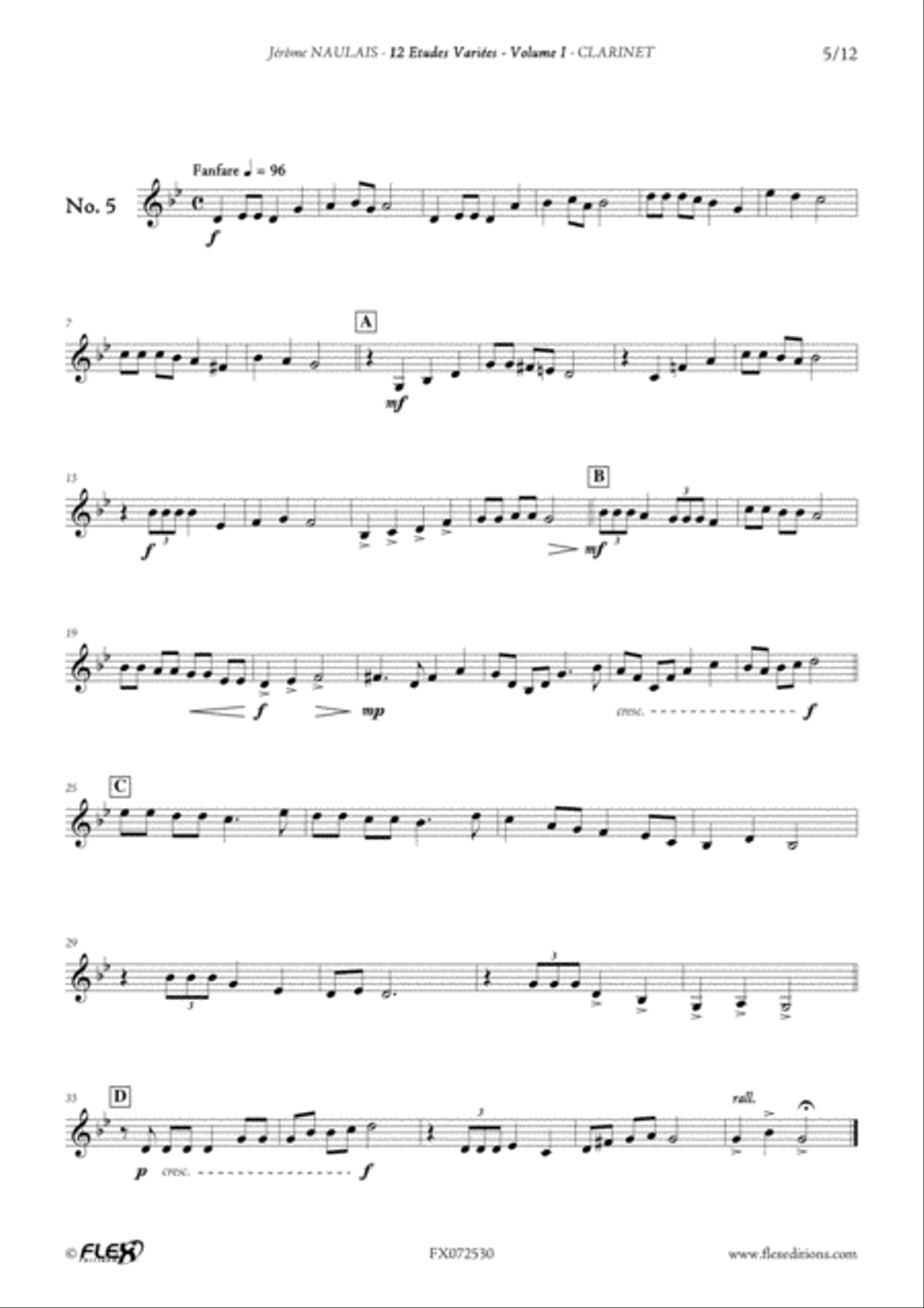 12 Etudes Variees - Volume I B-Flat Clarinet scores gallery preview page 6