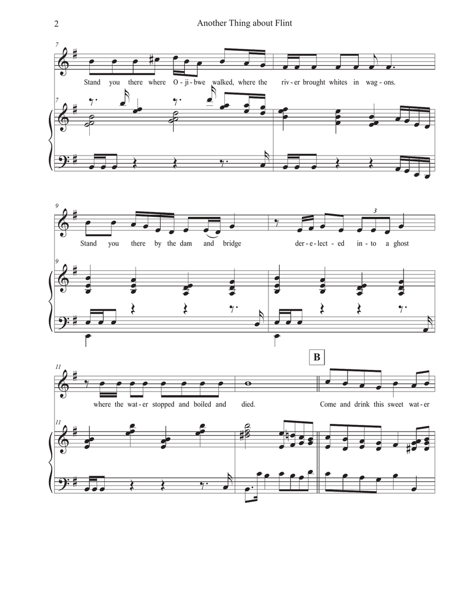 Water Songs No. 2: Another Thing about Flint (high voice) High Voice scores gallery preview page 2