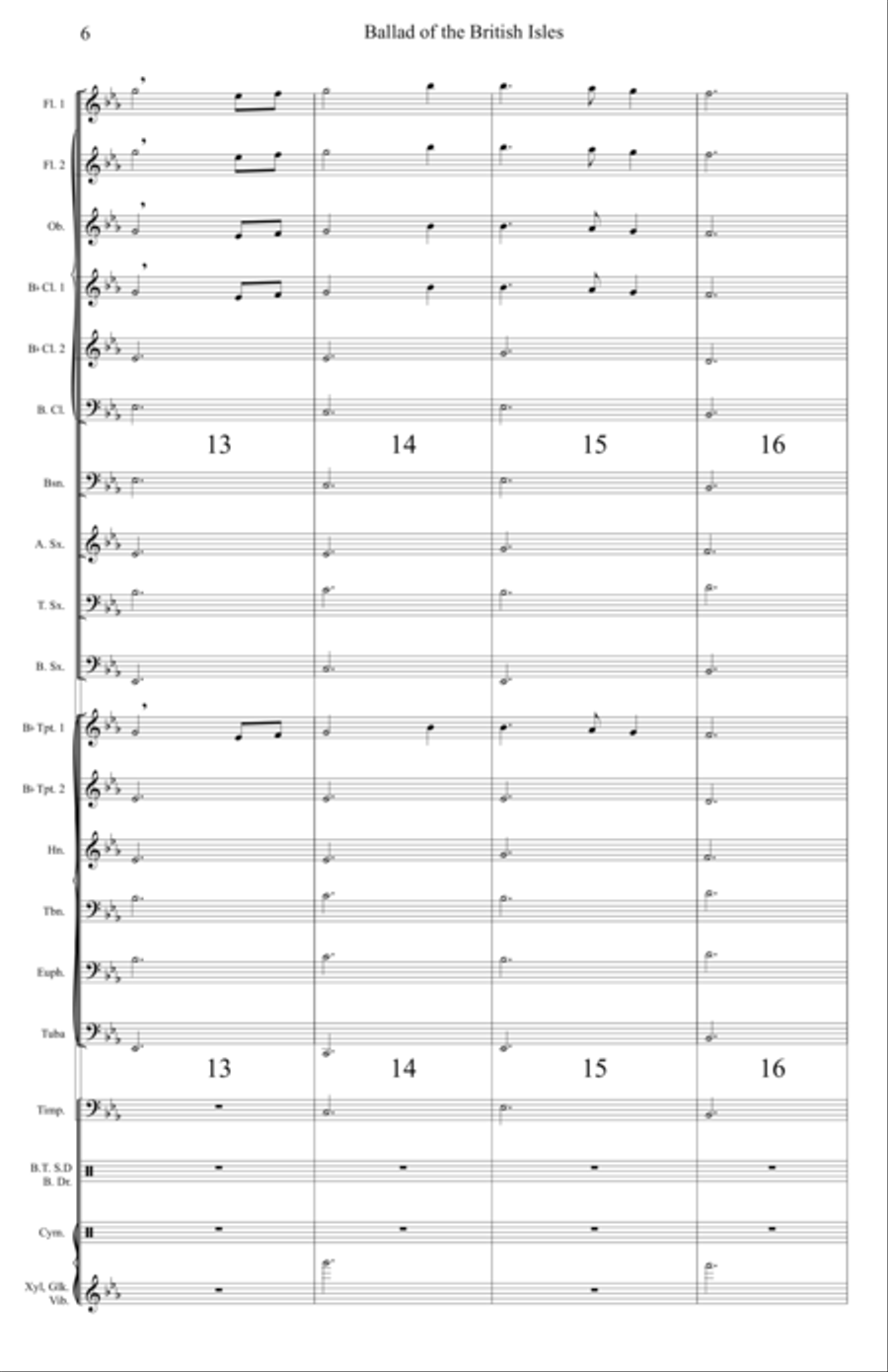 The Celtic Winds Suite for Concert Wind Band - Grade 2 Concert Band scores gallery preview page 6