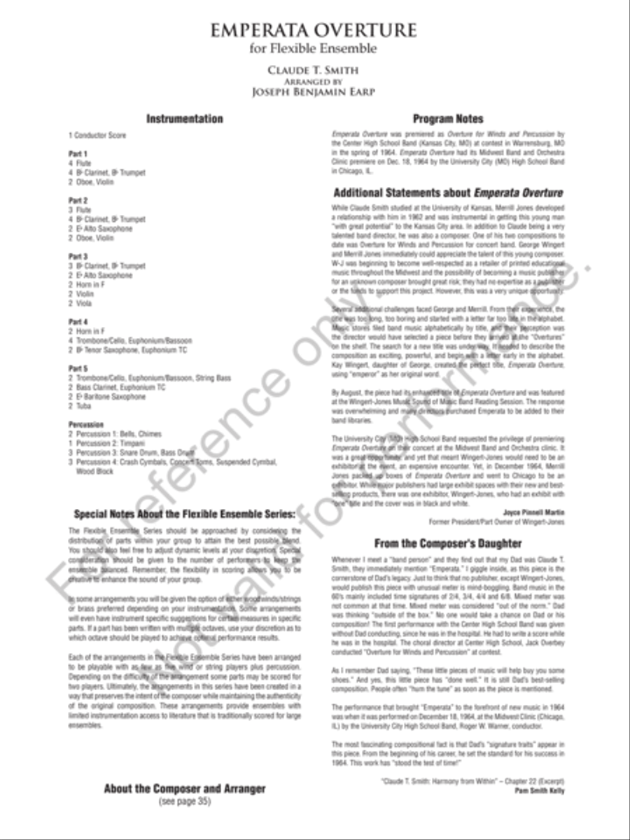 Emperata Overture Concert Band scores gallery preview page 3