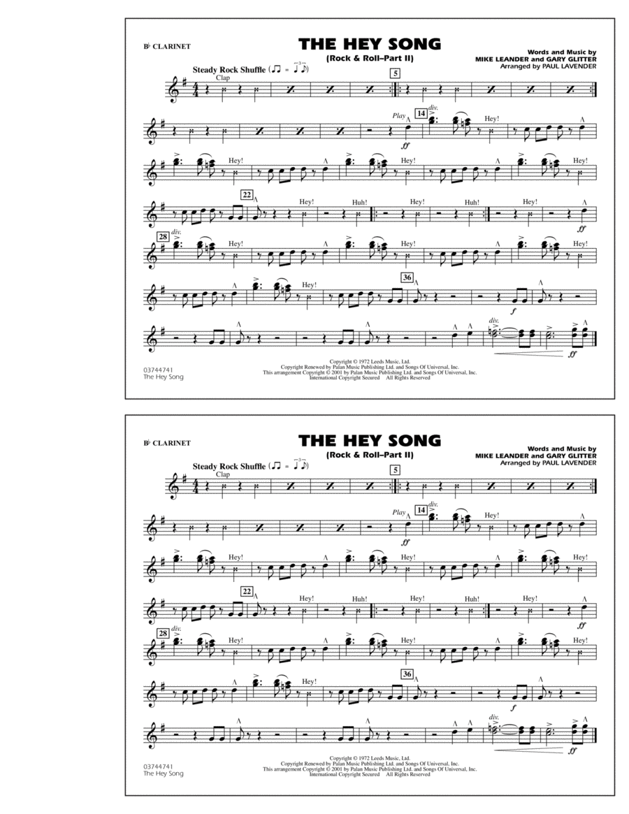 Rock & Roll Part II (The Hey Song) Bb by Paul Lavender