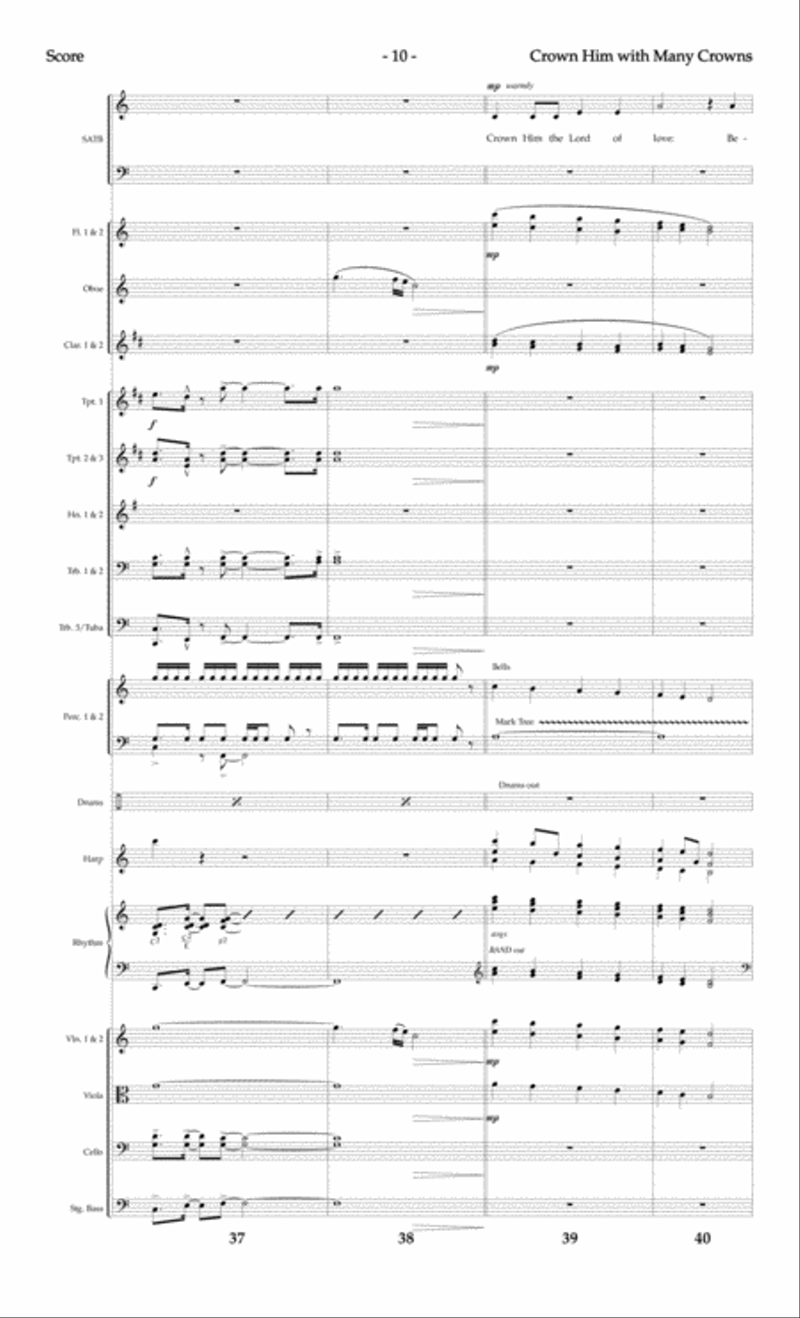 Crown Him with Many Crowns - Orchestral Score and Parts Choir scores gallery preview page 12