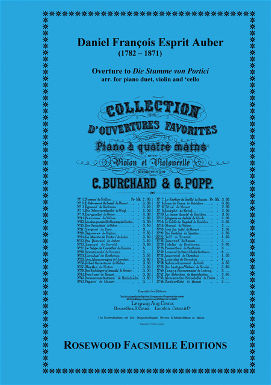 Overture to Auber's Die Stumme von Portici Violin scores gallery preview page 1