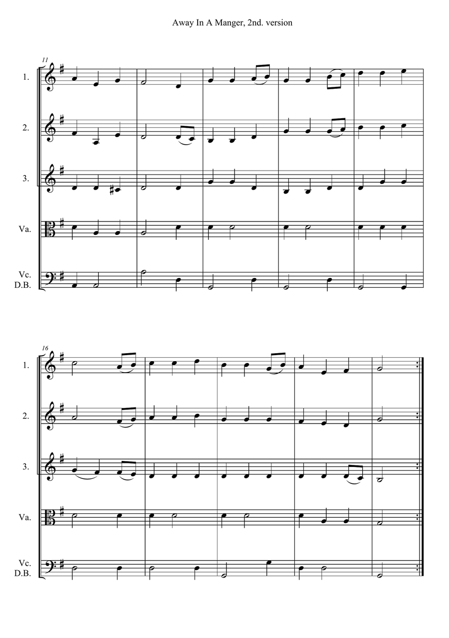 Away In A Manger (2nd. version) String Orchestra scores gallery preview page 2