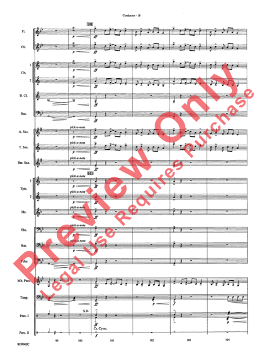 Rites of Tamburo Concert Band scores gallery preview page 21